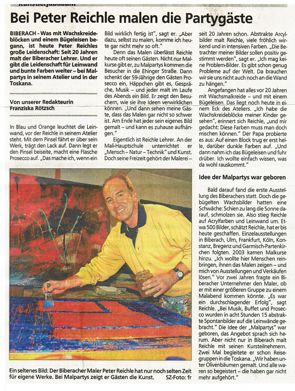 Presseartikel über Peter Reichle